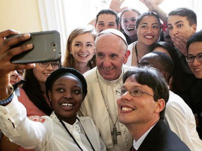 Jóvenes de la JMJ con el Papa Francisco