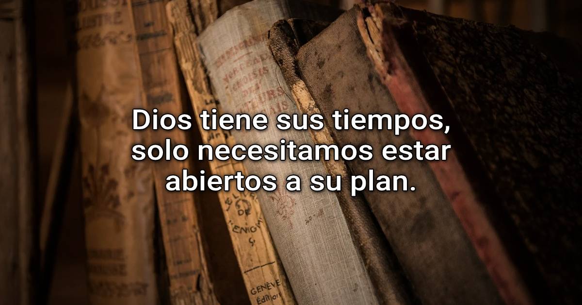 Dios tiene sus tiempos, solo necesitamos estar abiertos a su plan.